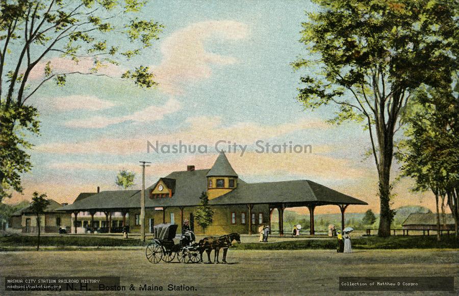 Postcard: Lancaster, New Hampshire.  Boston & Maine Station